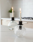 Rustic bottle candle holder insert for home decor by Terrace & Garden Ltd, featuring a vintage-style glass and metal design.