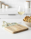 Olive pattern mango wood and melamine square chopping board for kitchen and dining, by Candlelight Products Ltd.