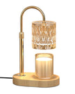 Clear glass candle warmer lamp by Starlight Express, safe flameless lighting with timer, showcasing a sleek glass design.
