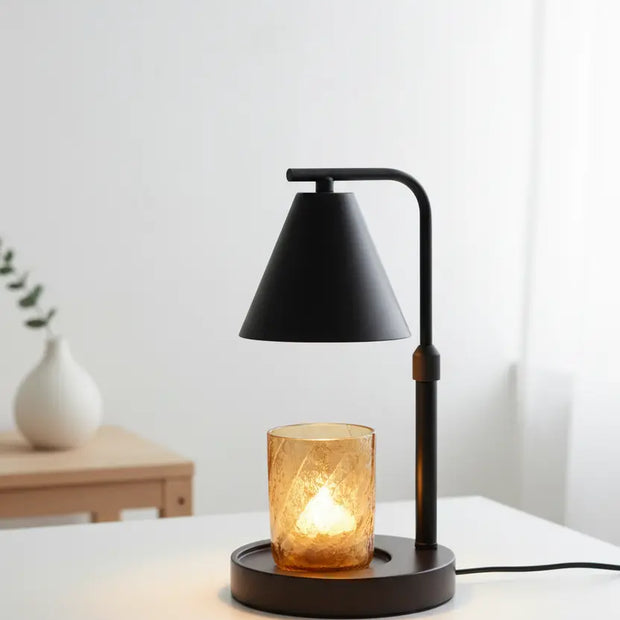 Starlight Express black candle warmer lamp, a safe flameless lighting option with a sleek modern design.