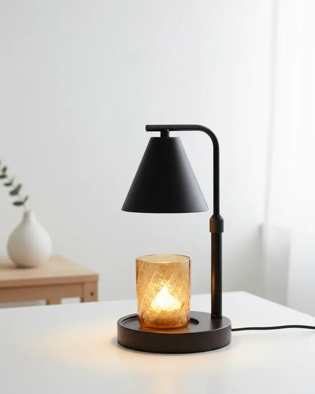 Starlight Express black candle warmer lamp, a safe flameless lighting option with a sleek modern design.