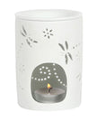 White Ceramic Dragonfly Oil Burner and Wax Warmer