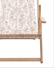 Creta wooden floral deck chair in beige from Gallery Direct, showing a stylish garden furniture piece with a floral design.