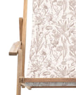 Creta wooden floral deck chair in beige from Gallery Direct, showing a stylish garden furniture piece with floral design.