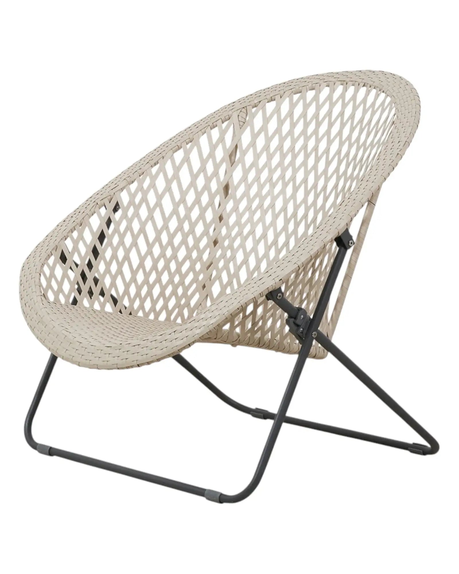 Cream rattan garden furniture set with chair and table by Pacific Lifestyle Ltd, shown in an outdoor garden setting.