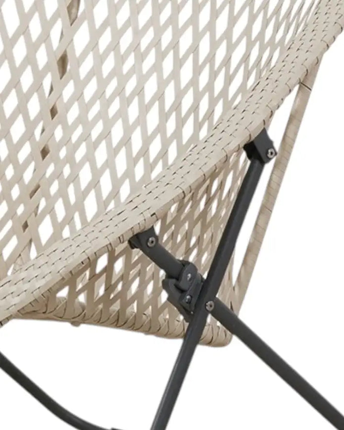 Cream rattan garden furniture set with chair and table from Pacific Lifestyle Ltd, ideal for outdoor patio or garden space.