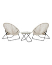 Cream rattan garden furniture set featuring a chair and table from Pacific Lifestyle Ltd, perfect for outdoor relaxation.