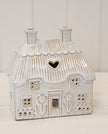 Natural Ceramic Thatch Roof House For Tealight