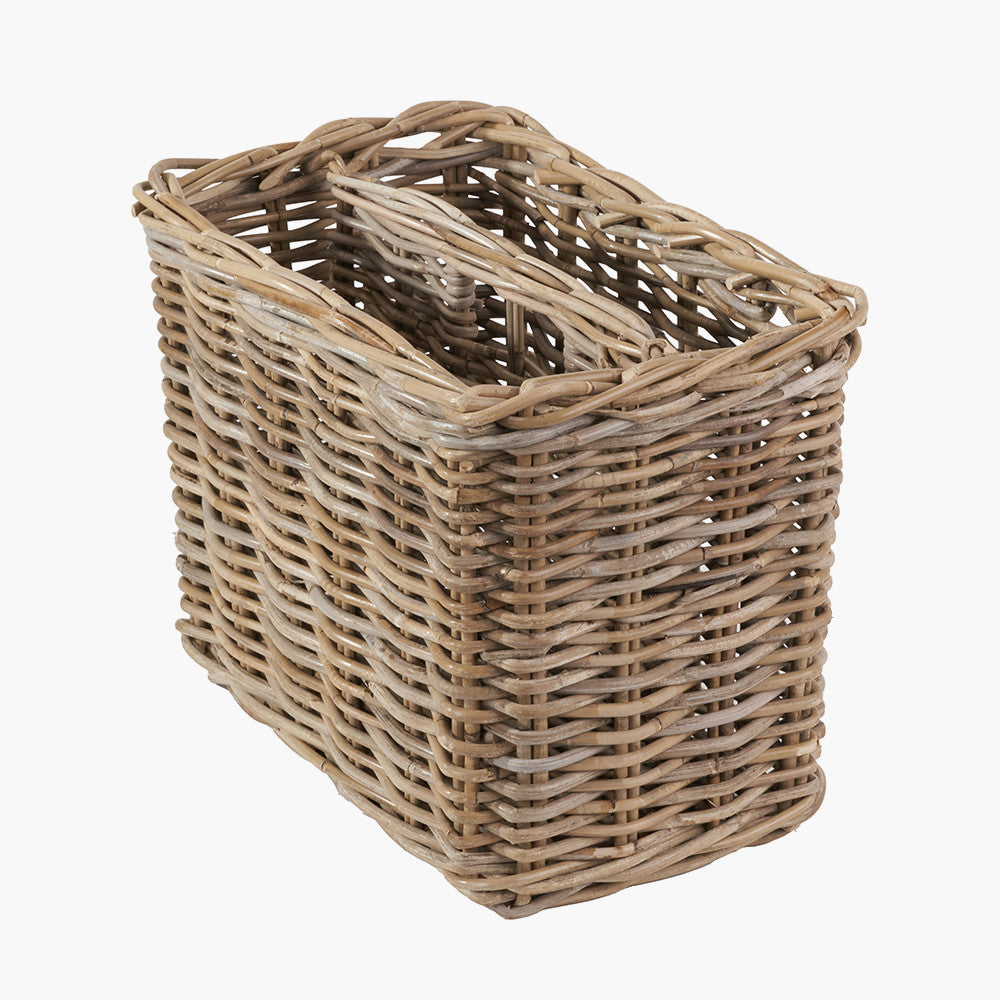Burley Rattan round magazine rack by Pacific Lifestyle Limited, woven basket design