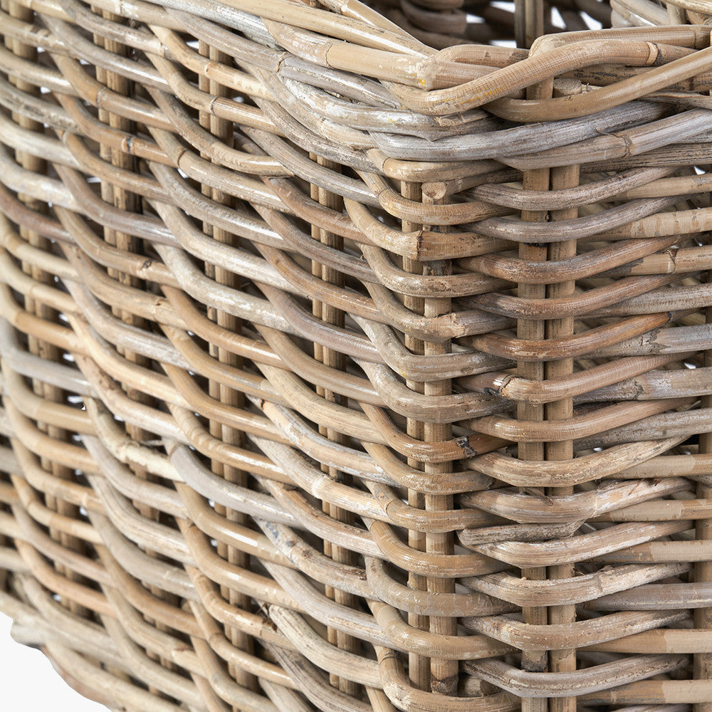 Burley Rattan Round Magazine Rack by Pacific Lifestyle Limited, woven basket design