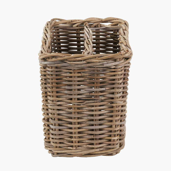 Burley Rattan Round Magazine Rack by Pacific Lifestyle Limited, woven basket with circular open design