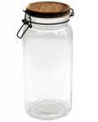 Wooden Lidded Glass Pantry Storage Jar