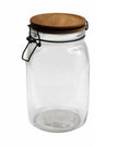 Wooden Lidded Glass Pantry Storage Jar
