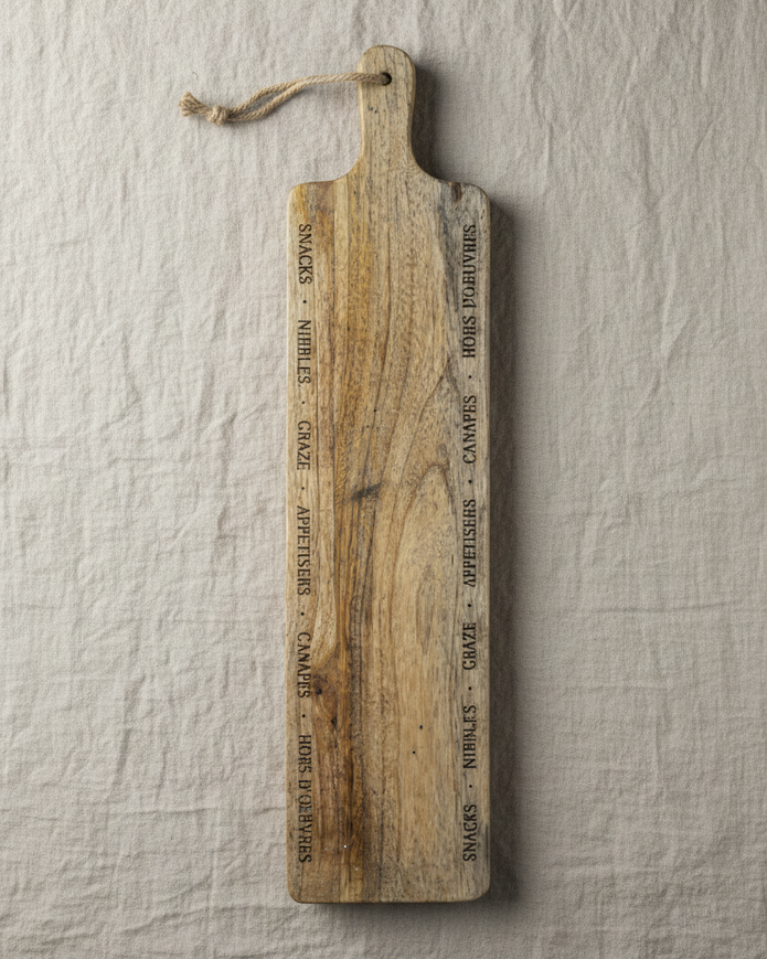 Large Etched Footed Serving Tapas Board