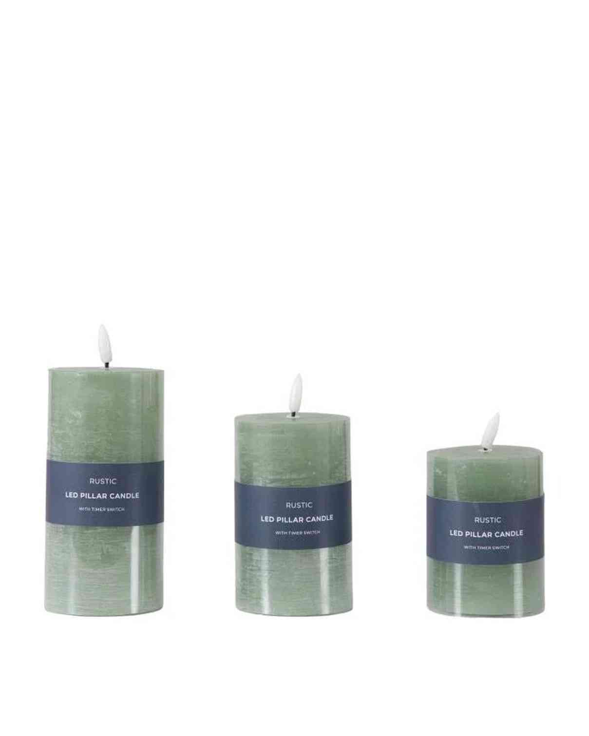 LED Battery Light Up Candle Rustic Sage Green (Set of 3) - CandlesCandles - Lulu Loves Home