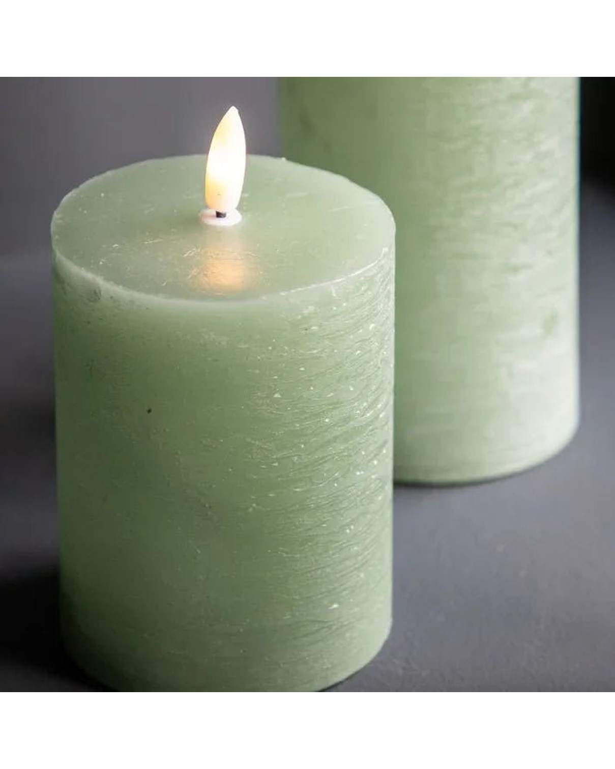 LED Battery Light Up Candle Rustic Sage Green (Set of 3) - CandlesCandles - Lulu Loves Home