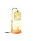 LED Candle Warmer Lamp With Clear Cut Glass Shade