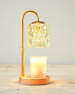 LED Candle Warmer Lamp With Clear Cut Glass Shade