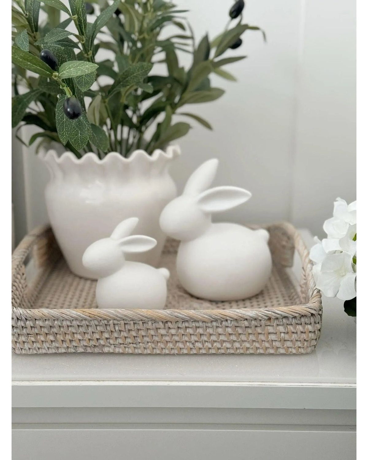 LED Light Up White Ceramic Bunny Rabbit - Lulu Loves Home Lulu Loves Home 