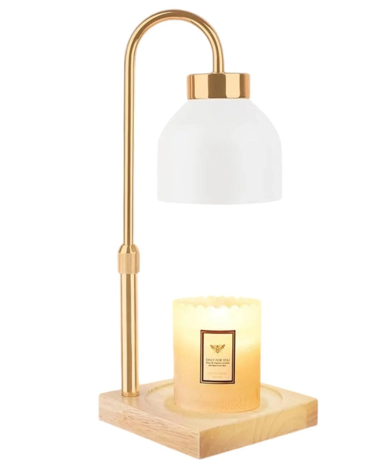 LED White Candle Warmer Lamp With White Shade