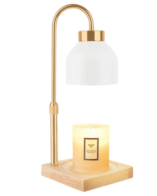 LED White Candle Warmer Lamp With White Shade