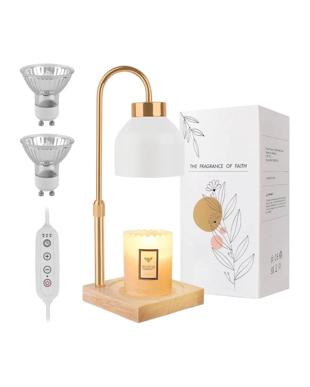 LED White Candle Warmer Lamp With White Shade