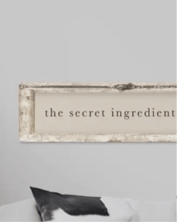 Large Antique Wood Dutch Shutter Framed Canvas Wall Art - The Secret Ingredient- PRE ORDER UP TO SIX WEEK DELIVERY TIME