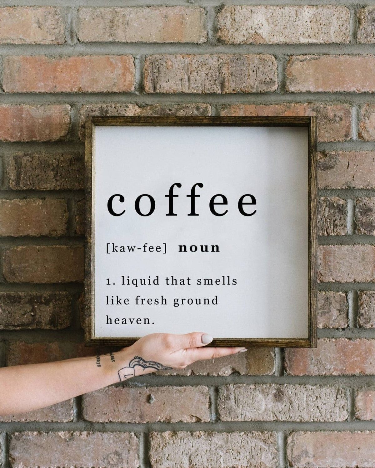 Large White Framed Sign - Coffee - HANDMADE TO ORDER THREE WEEK DELIVERY
