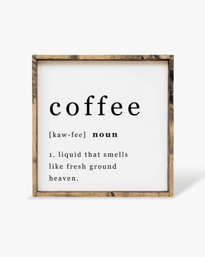 Large White Framed Sign - Coffee - HANDMADE TO ORDER THREE WEEK DELIVERY