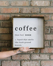 Large White Framed Sign - Coffee - HANDMADE TO ORDER THREE WEEK DELIVERY