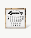 Large White Framed Sign - Laundry Symbols - HANDMADE TO ORDER THREE WEEK DELIVERY