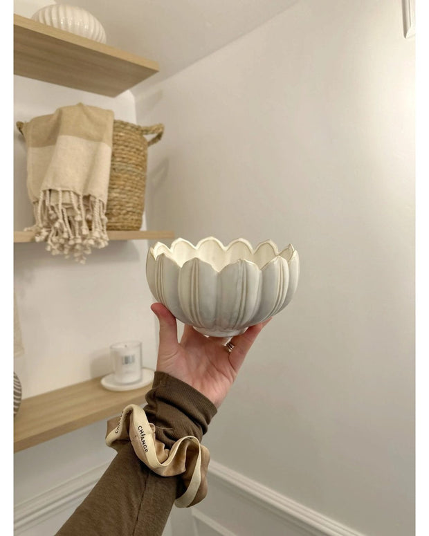 Leslie White Ceramic Planter Bowl - Home DecorHome Decor - Lulu Loves Home