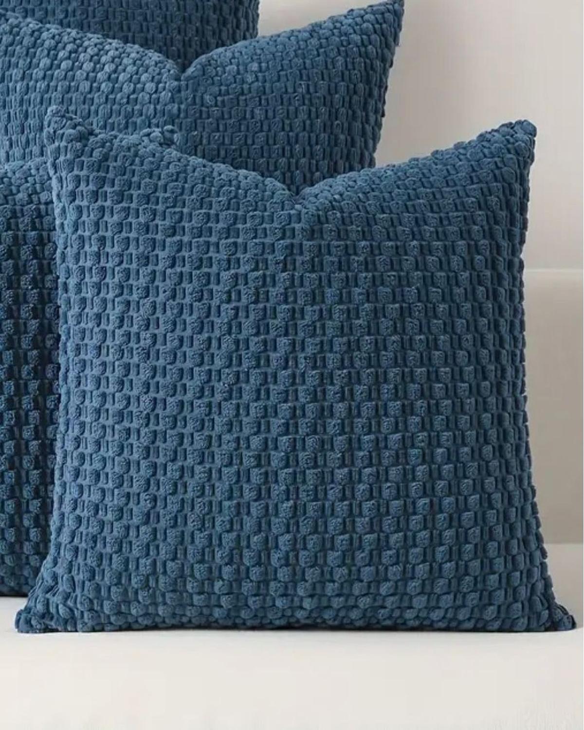 Light Blue Honeycomb Woven Design Cushion Cover - PRE ORDER TWO WEEK DELIVERY