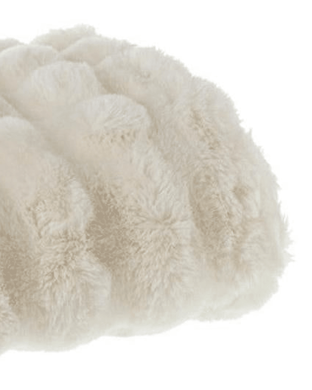 Luxury Ivory Ribbed White Faux Fur Fluffy Throw Blanket