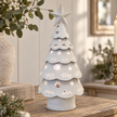 White Metal Light Up LED Cutout Christmas Tree – close-up product detail