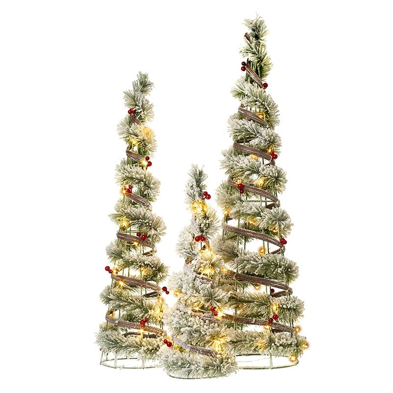 White LED Christmas Tree With Berries