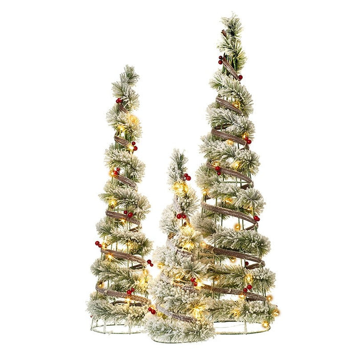 White LED Christmas Tree With Berries