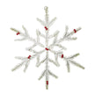 White Fir Hanging Snowflake With Red Berries
