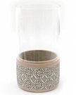 Stone Hurricane Glass Candle Holder