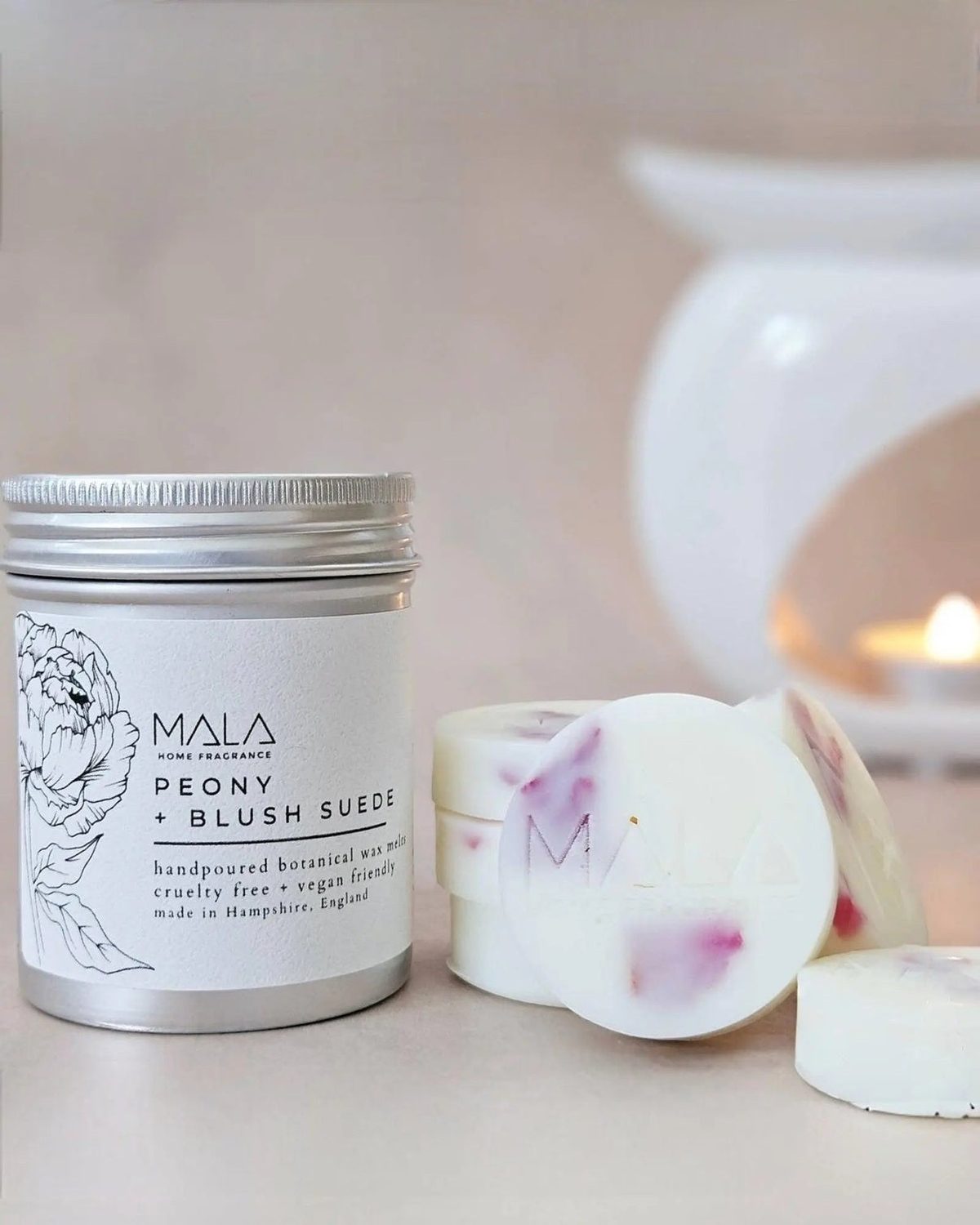 Mala Home Fragrance Luxury Wax Melt Tins - Peony & Blush - Home FragranceHome Fragrance - Lulu Loves Home