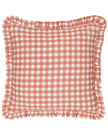 Maude Gingham Reversible Piped Cushion Rose Pink
