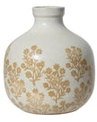 Medium White Jug Vase With Floral Pattern