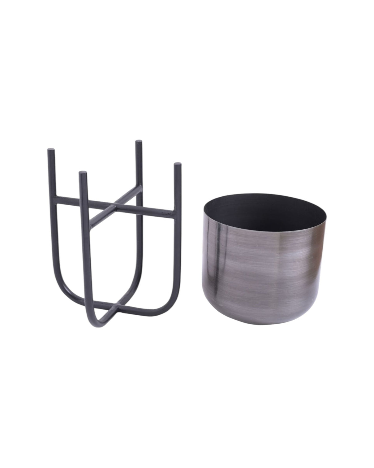 Metal Planters On Stands - Set Of Three