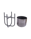 Metal Planters On Stands - Set Of Three