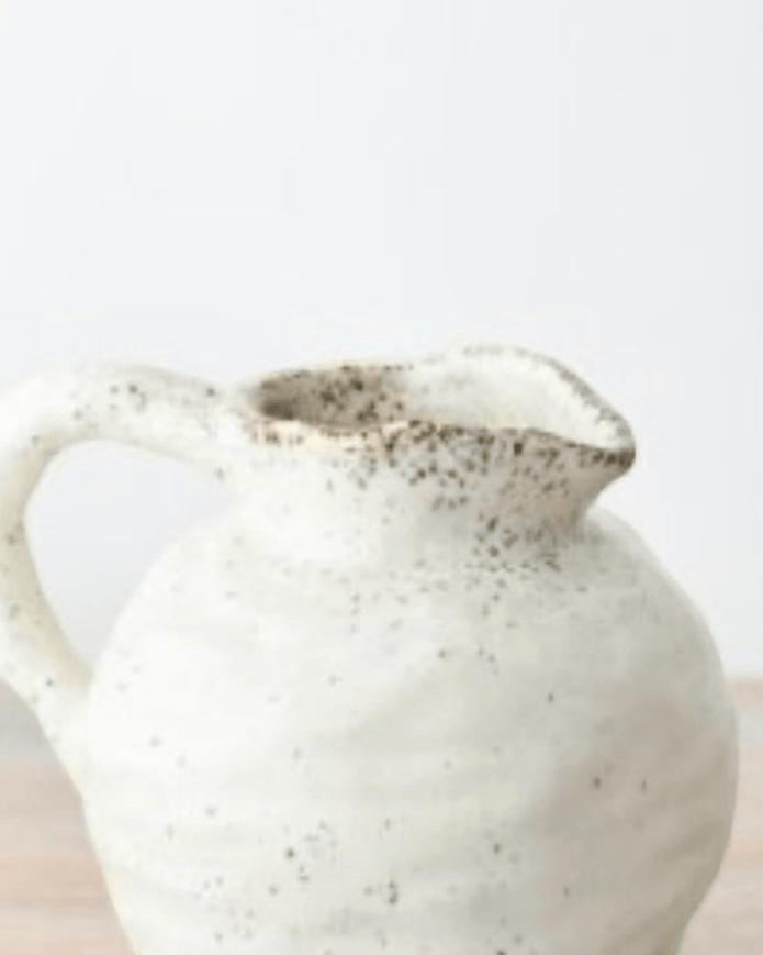 Natural Cream Beba Speckled Ceramic Jug Vase