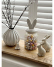 Natural Glazed Ribbed Sitting Bunny Rabbit - Lulu Loves Home Lulu Loves Home 