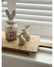 Natural Glazed Ribbed Sitting Bunny Rabbit - Lulu Loves Home Lulu Loves Home 