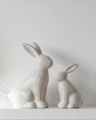 Natural Glazed Ribbed Sitting Bunny Rabbit - Lulu Loves Home Lulu Loves Home 