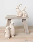 Natural Glazed Ribbed Sitting Bunny Rabbit - Lulu Loves Home Lulu Loves Home 