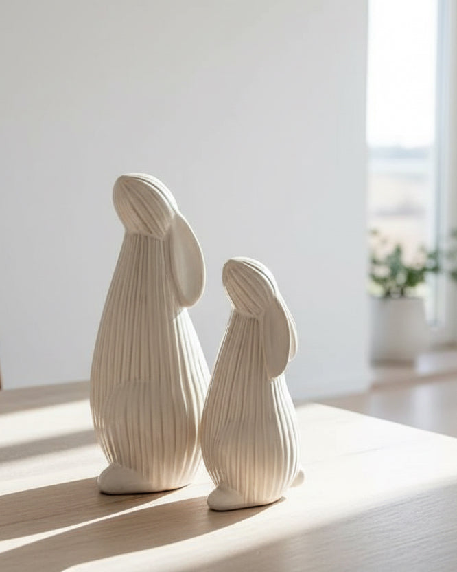 Natural Glazed Ribbed Stargazing Bunny Rabbit - Lulu Loves Home Lulu Loves Home 